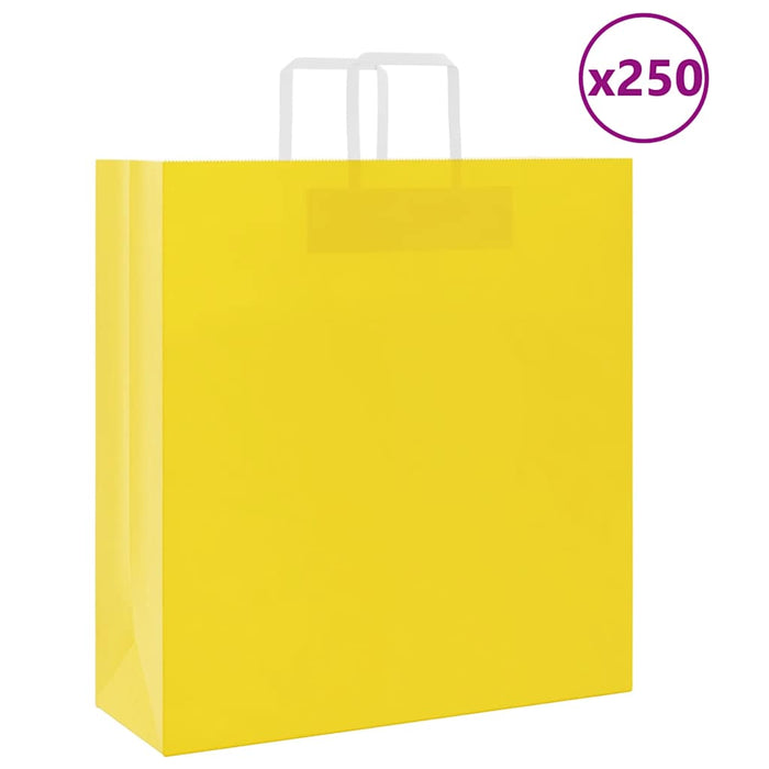 Pungi de hârtie 250 buc cu mânere galbene 45x17x48 cm - WALTI WALTI
