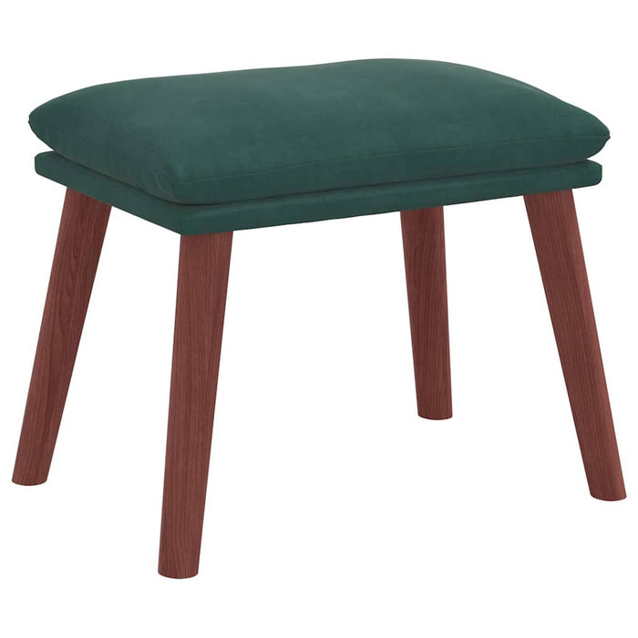 Scaun de relaxare cu taburet, verde închis, catifea WALTI
