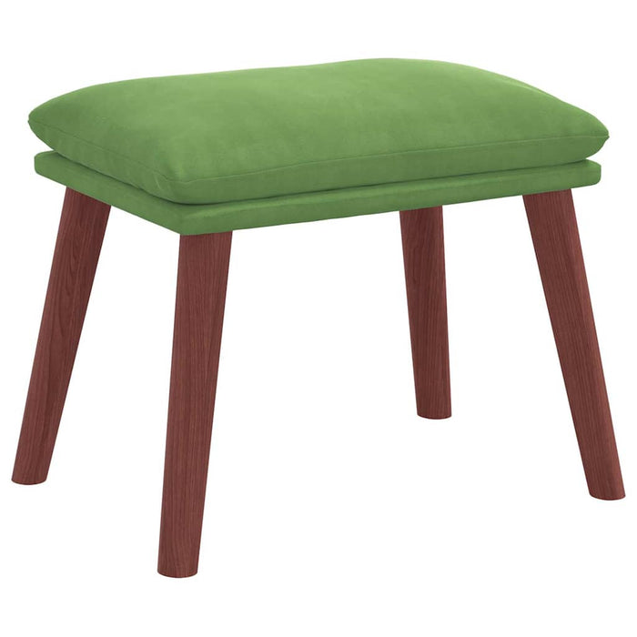Scaun de relaxare cu taburet, verde deschis, catifea WALTI