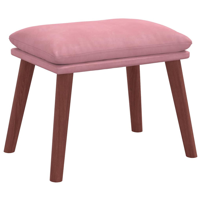 Scaun de relaxare cu taburet, roz, catifea WALTI