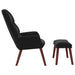 Scaun de relaxare cu taburet, negru, catifea - WALTI WALTI