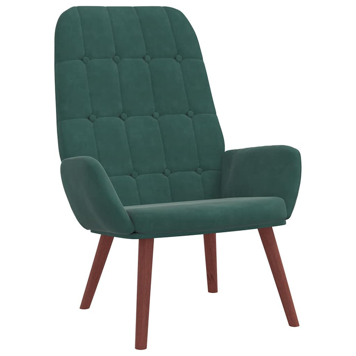 Scaun de relaxare cu taburet, verde închis, catifea - WALTI WALTI