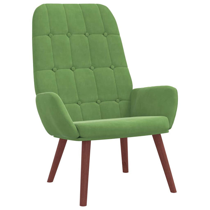 Scaun de relaxare cu taburet, verde deschis, catifea WALTI