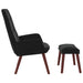 Scaun de relaxare cu taburet, negru, catifea - WALTI WALTI