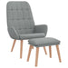 Scaun de relaxare cu taburet, gri deschis, textil - WALTI WALTI