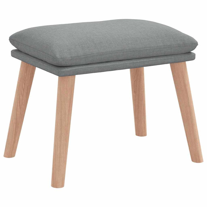 Scaun de relaxare cu taburet, gri deschis, textil - WALTI WALTI