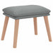 Scaun de relaxare cu taburet, gri deschis, textil - WALTI WALTI
