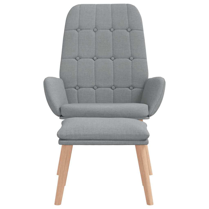 Scaun de relaxare cu taburet, gri deschis, textil - WALTI WALTI