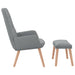 Scaun de relaxare cu taburet, gri deschis, textil - WALTI WALTI