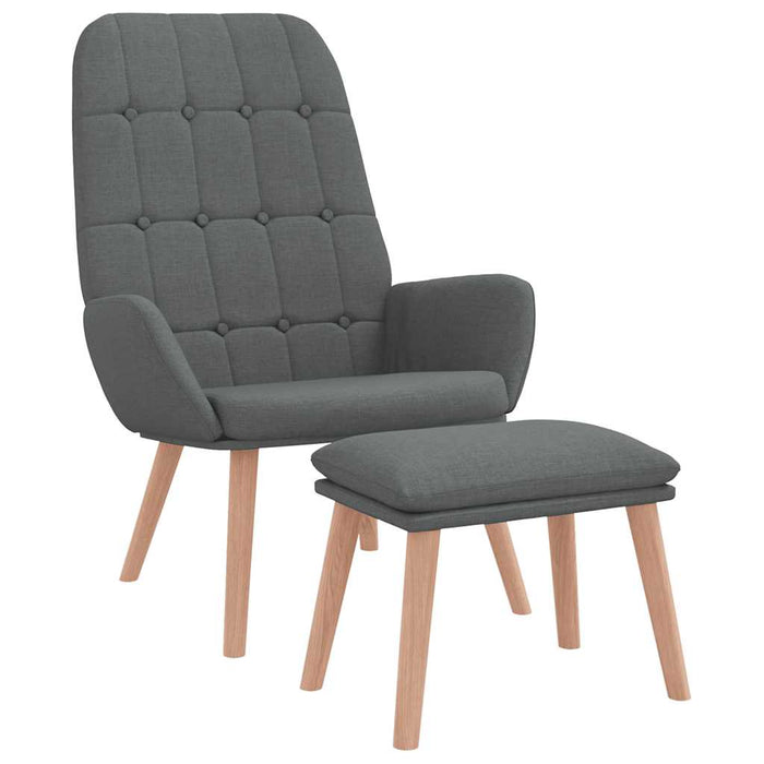 Scaun de relaxare cu taburet, gri deschis, textil - WALTI WALTI
