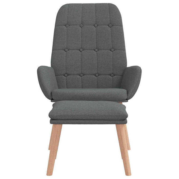 Scaun de relaxare cu taburet, gri deschis, textil - WALTI WALTI