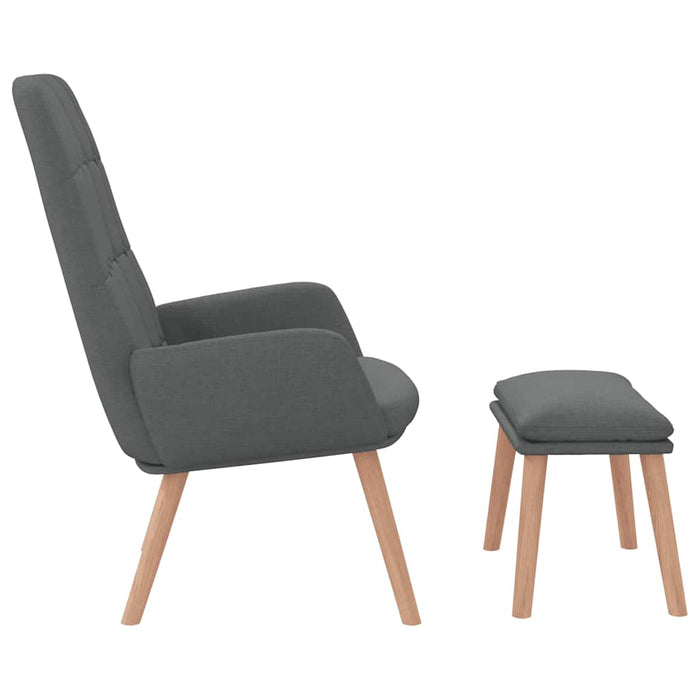 Scaun de relaxare cu taburet, gri deschis, textil - WALTI WALTI