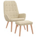 Scaun de relaxare cu taburet, crem, textil - WALTI WALTI