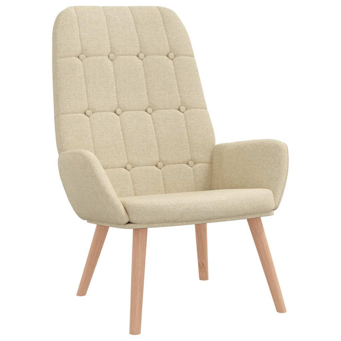 Scaun de relaxare cu taburet, crem, textil - WALTI WALTI