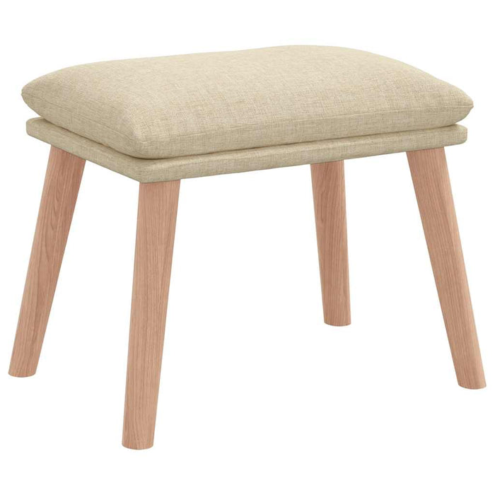 Scaun de relaxare cu taburet, crem, textil - WALTI WALTI