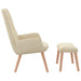 Scaun de relaxare cu taburet, crem, textil - WALTI WALTI