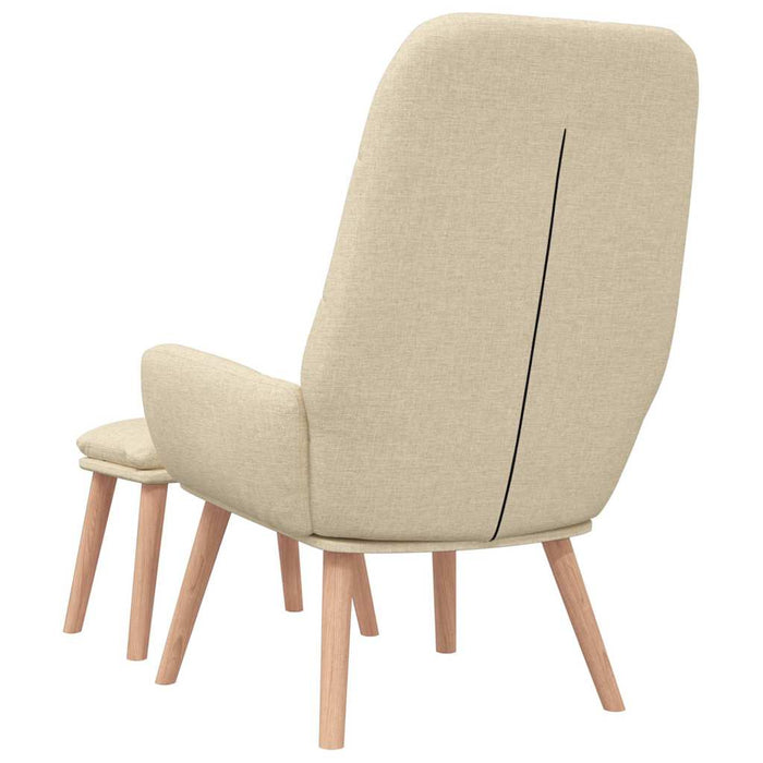 Scaun de relaxare cu taburet, crem, textil - WALTI WALTI