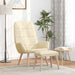 Scaun de relaxare cu taburet, crem, textil - WALTI WALTI