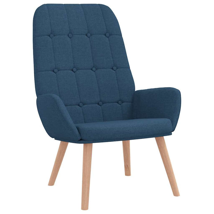 Scaun de relaxare cu taburet, albastru, textil WALTI