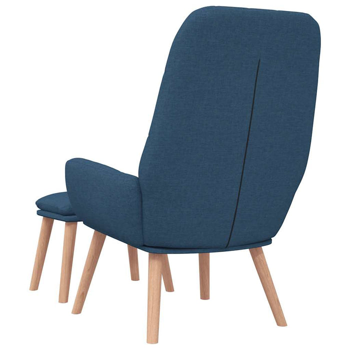 Scaun de relaxare cu taburet, albastru, textil WALTI