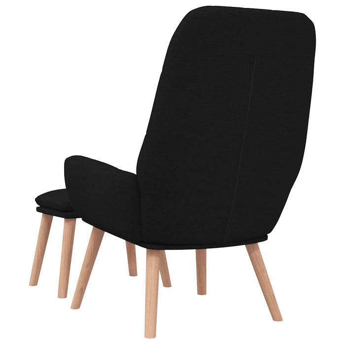 Scaun de relaxare cu taburet, negru, textil - WALTI WALTI