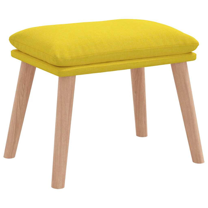 Scaun de relaxare cu taburet din material galben deschis WALTI