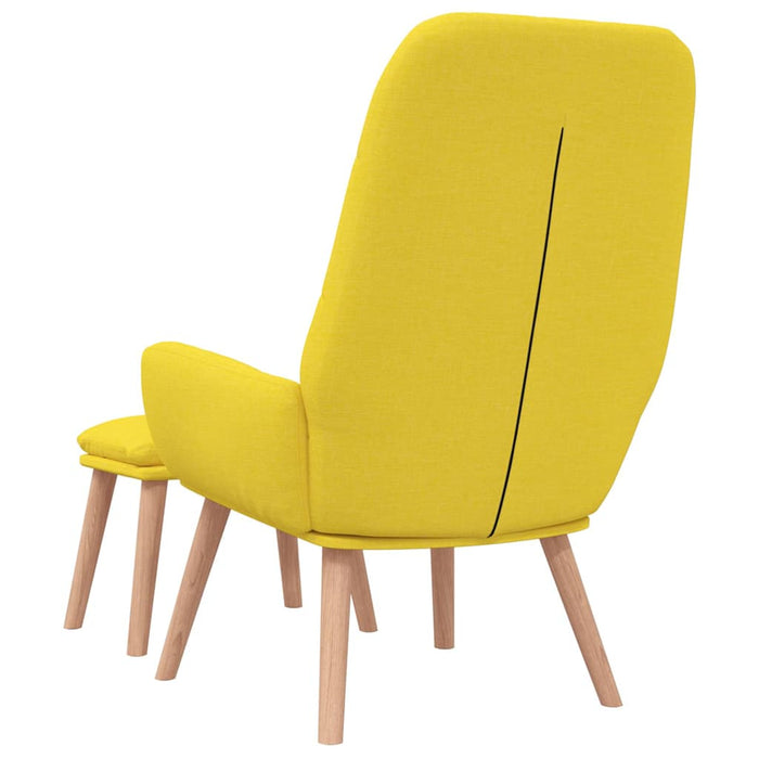 Scaun de relaxare cu taburet din material galben deschis WALTI