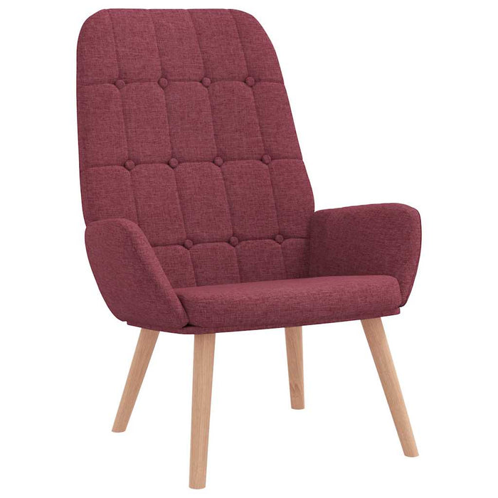 Scaun de relaxare cu taburet, roșu vin, textil WALTI