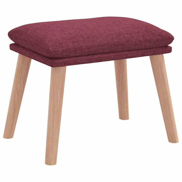 Scaun de relaxare cu taburet, roșu vin, textil WALTI