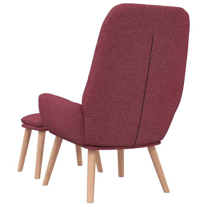 Scaun de relaxare cu taburet, roșu vin, textil WALTI