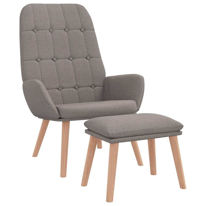 Scaun de relaxare cu taburet, gri taupe, textil - WALTI WALTI