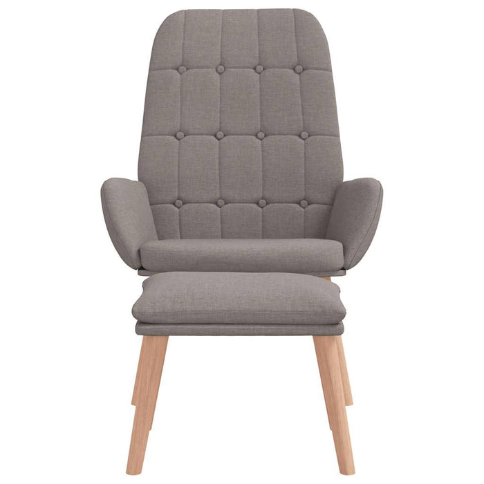 Scaun de relaxare cu taburet, gri taupe, textil - WALTI WALTI