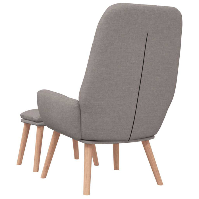 Scaun de relaxare cu taburet, gri taupe, textil - WALTI WALTI