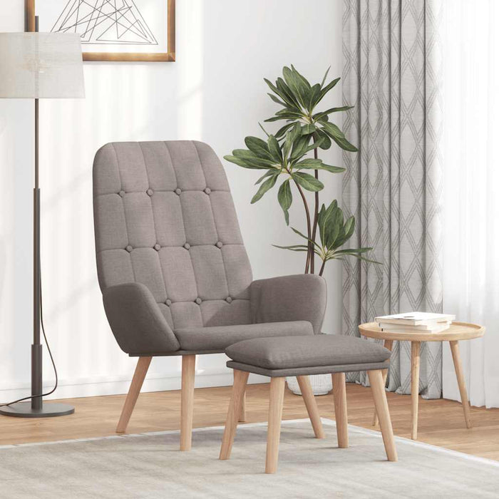 Scaun de relaxare cu taburet, gri taupe, textil - WALTI WALTI