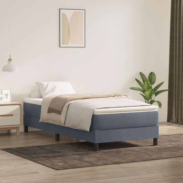 Pat cu arcuri fără saltea Gri închis 80x210 cm catifea - WALTI WALTI