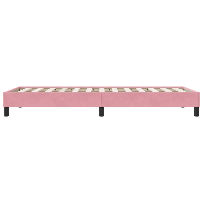 Pat cu arcuri fără saltea roz 80x210 cm catifea - WALTI WALTI