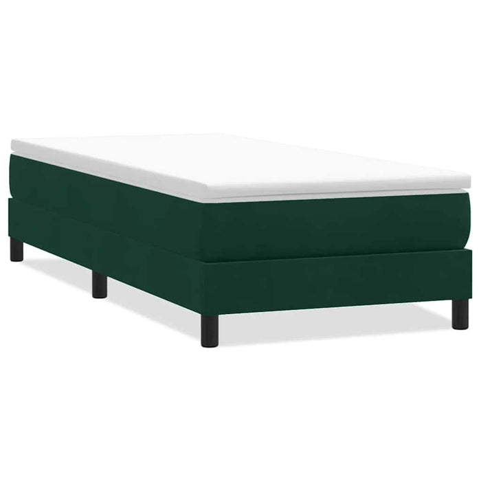 Pat cu arcuri fără saltea verde închis 90x210 cm catifea - WALTI WALTI