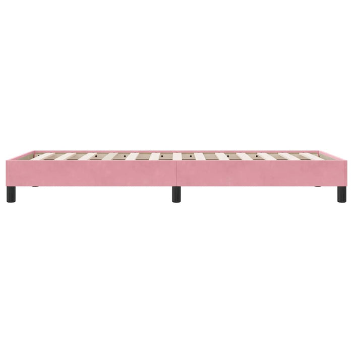 Pat cu arcuri fără saltea roz 90x210 cm catifea - WALTI WALTI