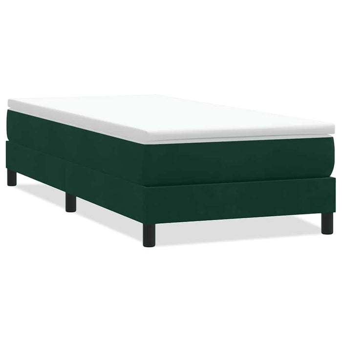 Pat cu arcuri fără saltea verde închis 100x210 cm catifea - WALTI WALTI