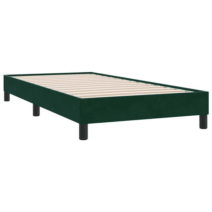 Pat cu arcuri fără saltea verde închis 100x210 cm catifea - WALTI WALTI