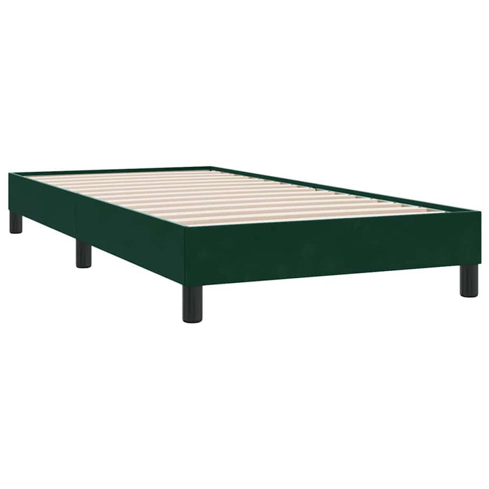 Pat cu arcuri fără saltea verde închis 100x210 cm catifea - WALTI WALTI