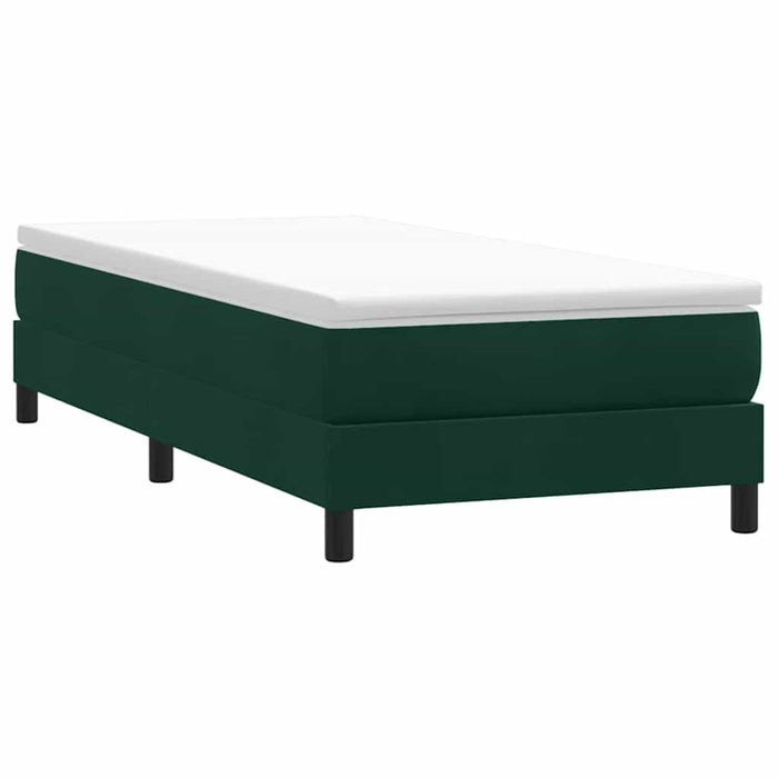 Pat cu arcuri fără saltea verde închis 100x210 cm catifea - WALTI WALTI