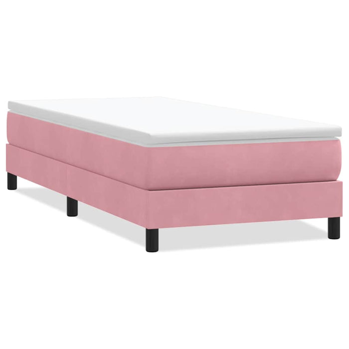 Pat cu arcuri fără saltea roz 100x210 cm catifea - WALTI WALTI