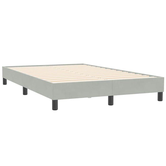 Pat cu arcuri fără saltea gri deschis 120x210 cm catifea - WALTI WALTI