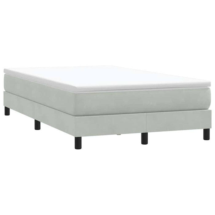 Pat cu arcuri fără saltea gri deschis 120x210 cm catifea - WALTI WALTI