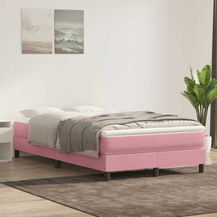 Pat cu arcuri fără saltea roz 120x210 cm catifea - WALTI WALTI