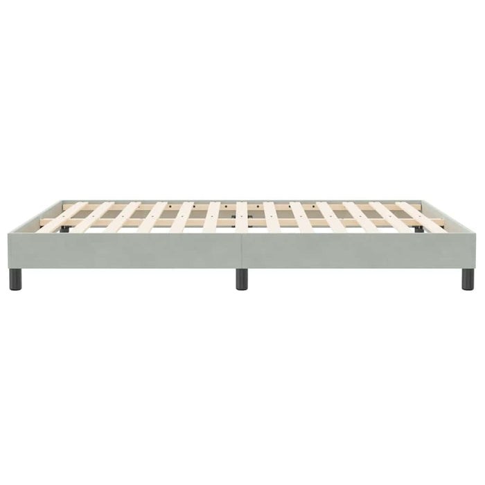 Pat cu arcuri fără saltea gri deschis 140x210 cm catifea - WALTI WALTI