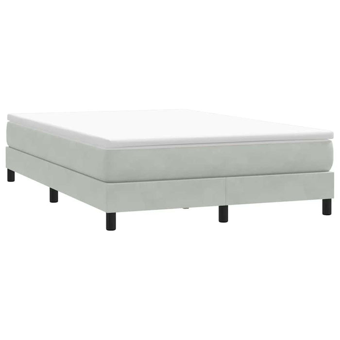 Pat cu arcuri fără saltea gri deschis 140x210 cm catifea - WALTI WALTI