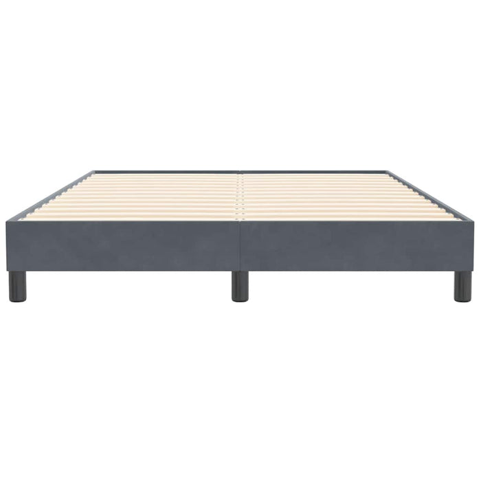 Pat cu arcuri fără saltea Gri închis 140x210 cm catifea - WALTI WALTI