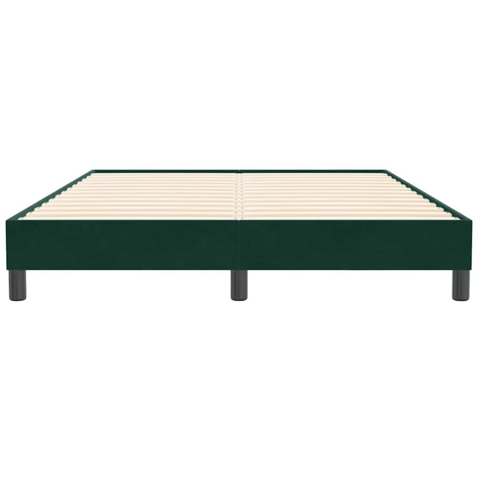 Pat cu arcuri fără saltea verde închis 140x210 cm catifea - WALTI WALTI